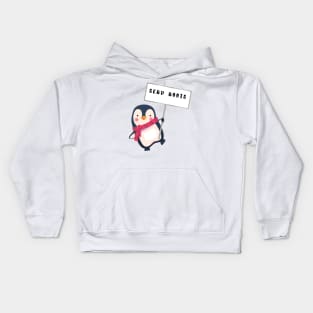 SEND NOOTS - Funny Penguin Quote Kids Hoodie